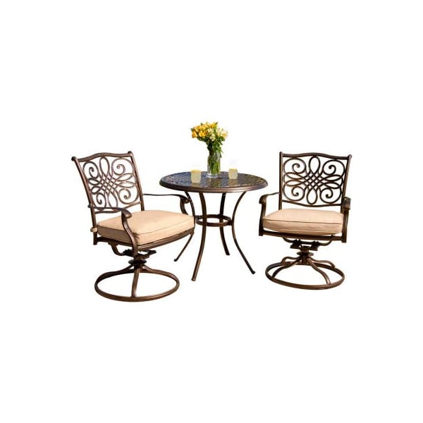 Almo Fulfillment Services Hanover Traditions 3 Piece Outdoor Bistro Set TRADITIONS3PCSW - main